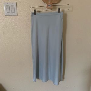 Silky baby blue skirt